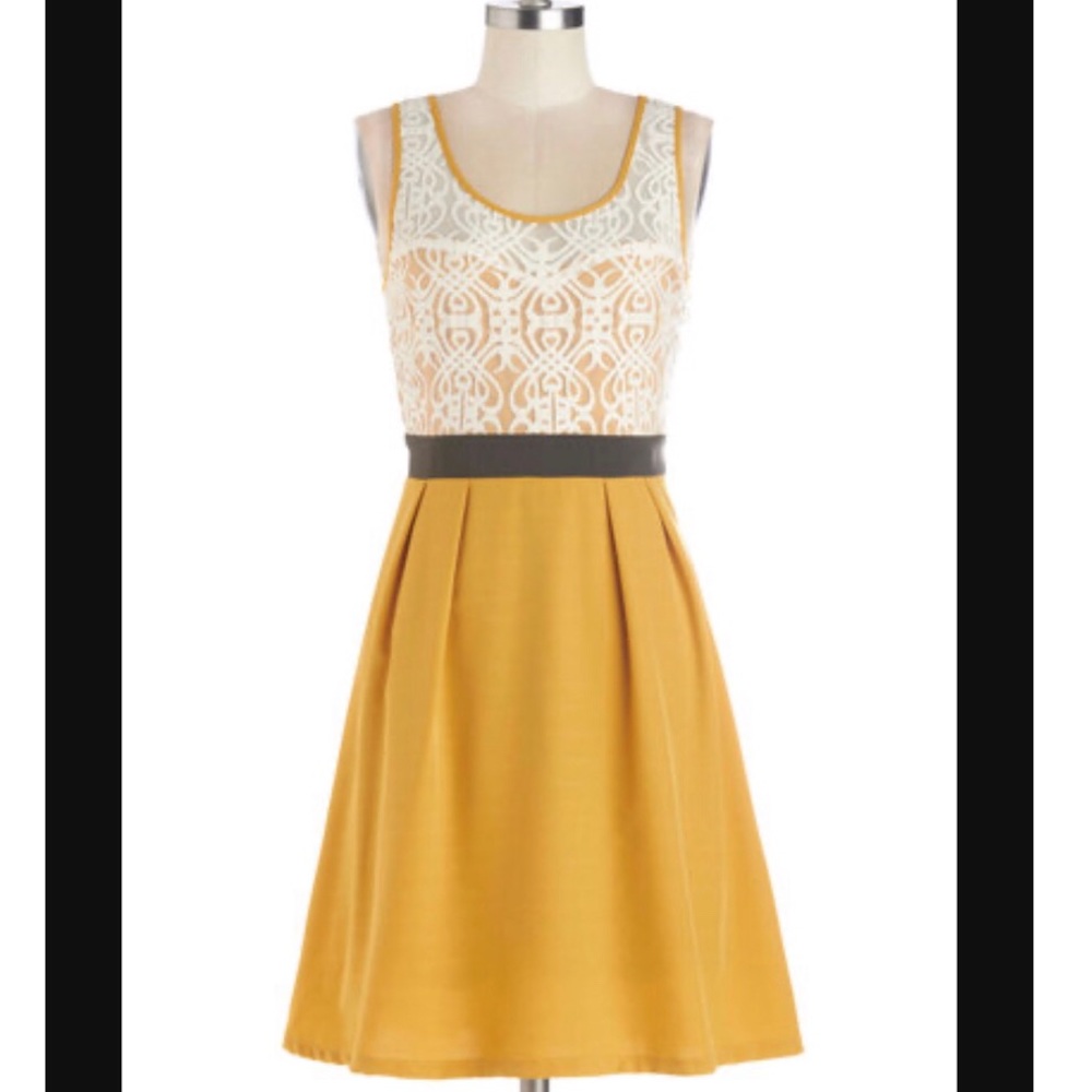 ModCloth Fanciful Forsythia Dress sz L